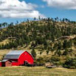 Cloud Storage - Red Wooden Shed on Farm Land